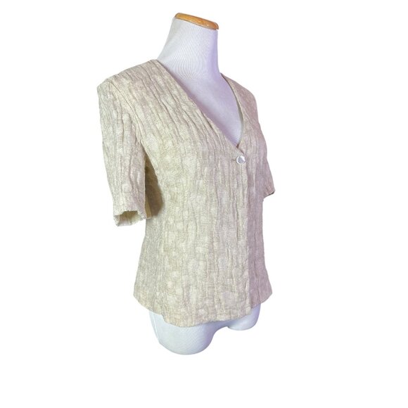 Modyva Fits Small Short Sleeve Cream Jacket Textured *Flaw - Picture 11 of 11